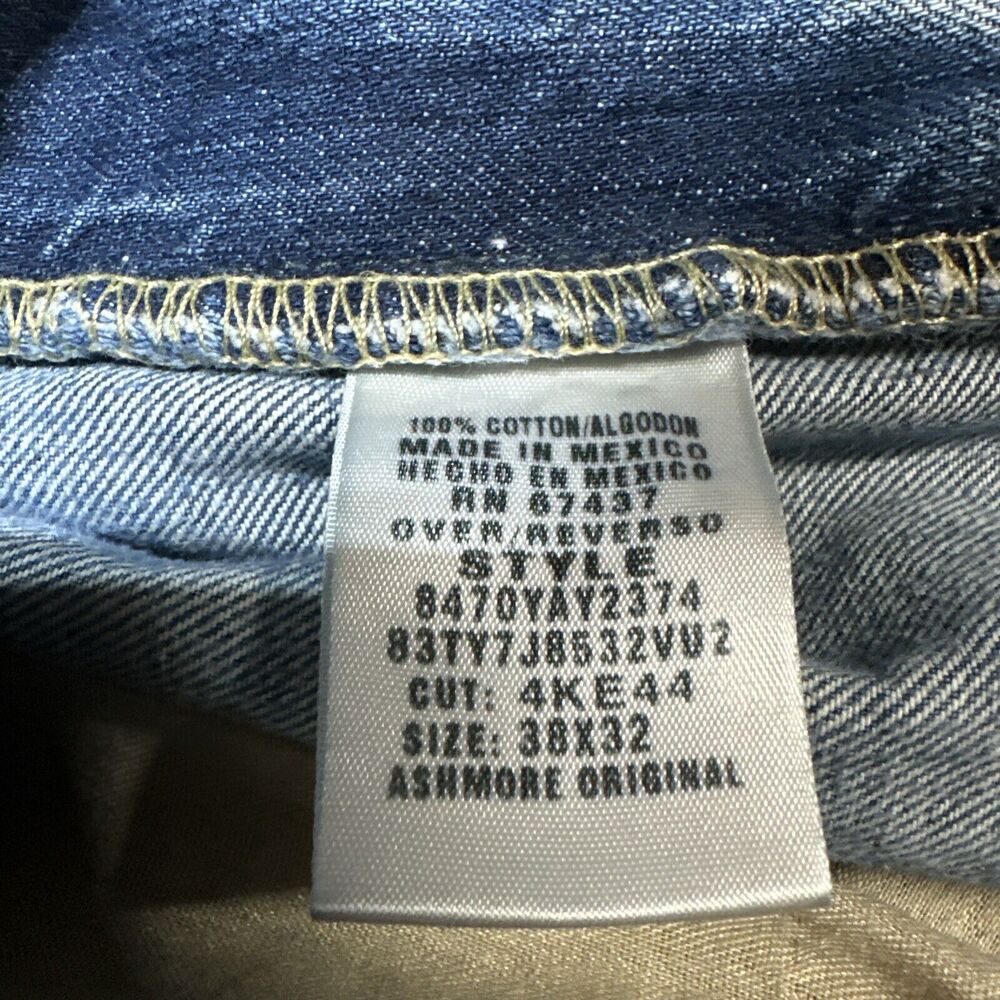 Vintage Ralph Lauren Ashmore Original Fit Distressed Jeans Men's Size 38x32 Blue - Picture 10 of 10